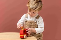 Trixie wooden fire truck - sustainable toy vehicle for toddlers-3