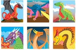 PlayMais mosaic craft cards Fantasy Dragon toy set