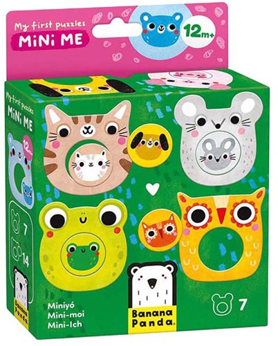Banana Panda puzzle set animals with babies - educational cardboard toy