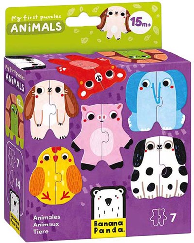 Banana Panda puzzle toy animals for toddlers - colorful cardboard puzzles