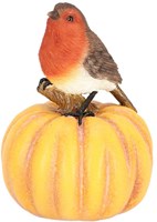 Esschert Design decorative robin on pumpkin garden ornament statue