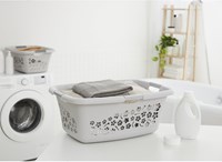 Rotho laundry basket 50 litre Cool Grey plastic with handles-2