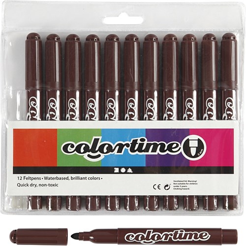 Creativ Company markers dark brown jumbo 12 pieces felt tip pens-3