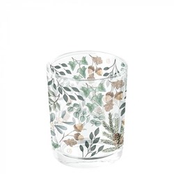 Ambiente tealight holder leaves glass candle decor