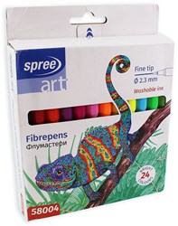 Harlekijn felt tip pens set 24 colors - fine tip 2.3 mm - 14.3 cm