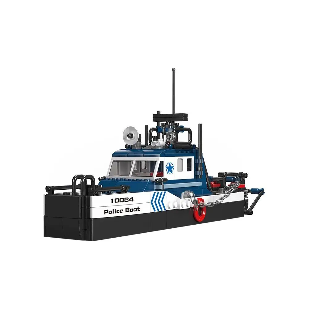 Vedes building set police boat with 413 pieces - creative toy
