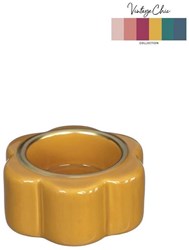 Theelichthouder Pouff mosterd Ø7xH3,4cm