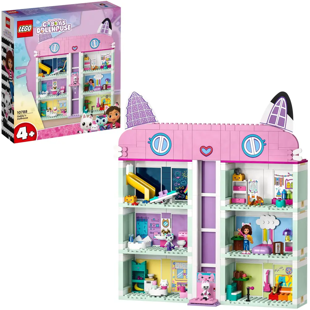 LEGO Gabby's Dollhouse dollhouse building set with minifigures and accessories