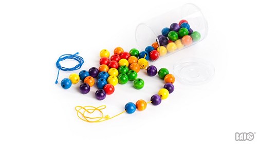 Bajo wooden beads toy set - 60 pieces in packaging