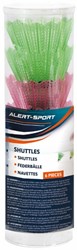 Alert badminton shuttlecocks colored - 6 pieces - sports toy