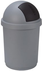 Curver waste bin 50L silver black - plastic kitchen trash can