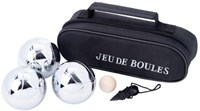 Twisk Boules Set 3 Metal Balls in Black Carry Bag