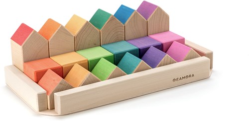 Ocamora toy houses and cubes set - educational wooden toy-2