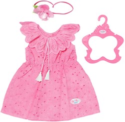 BABY born doll clothes flower dress pink 43 cm with headband