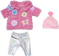BABY born doll clothing teddy coat pink 43cm - soft jacket for doll
