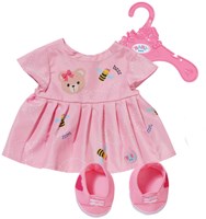 BABY born doll clothing Bear dress - pink outfit for teddy and doll