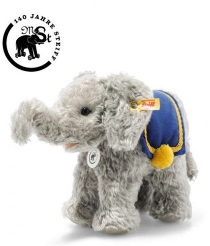 Steiff plush elephant toy - 140 years collection - dark grey - cuddly toy