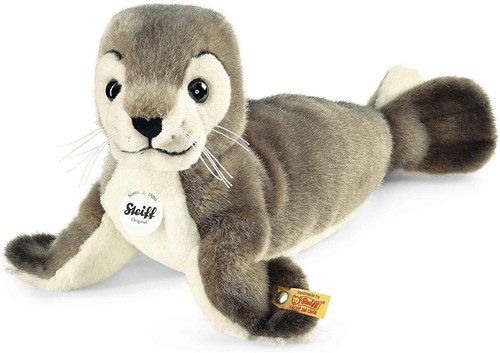Steiff plush seal Robby cuddly toy - grey/white - 30 cm