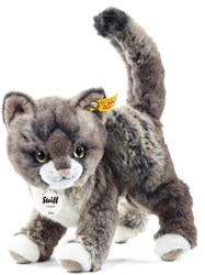 Steiff plush cat Kitty soft toy grey beige - 25 cm - cuddly toy cat