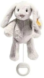 Steiff Soft Cuddle Friends My first Steiff Hoppie rabbit music box, light grey