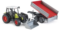 Bruder tractor Claas Nectis 267 F with front loader and tipping trailer toy