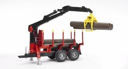 Bruder toy forestry trailer with crane and logs 1:16