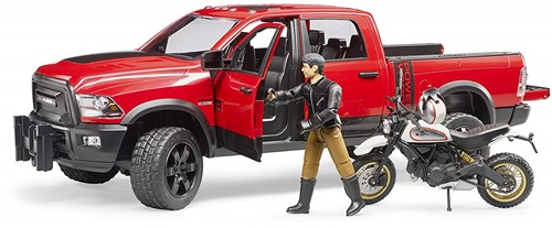 Bruder Power Wagon with Ducati Scrambler Desert Sled 02502