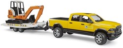 Bruder toy RAM rental service with mini excavator construction site