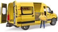 Bruder Mercedes Benz Sprinter DHL toy van with driver and parcels-3