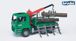 Bruder MAN timber transporter truck with crane and logs toy