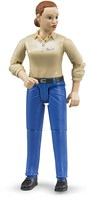 Bruder play figure woman fair skin blue trousers 10.7cm toy
