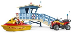 Bruder rescue brigade toy set with jetski and quad