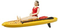 Bruder play figure lifeguard with stand up paddle board toy-2