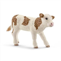 Schleich farm Simmental calf play figure plastic white