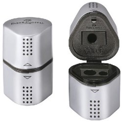 Faber Castell pencil sharpener trio silver - ergonomic plastic