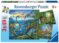 Ravensburger Dinosaurs puzzle - 3x49 pieces - kids jigsaw