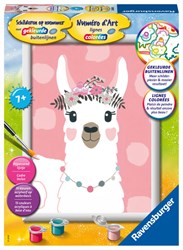 Ravensburger paint by numbers llama - creative craft set for kids