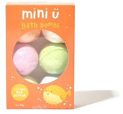 Mini U bath bombs for kids - colourful bath toy set