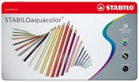 STABILO aquacolor - premium watercolor pencils metal case 36 colors