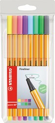 Stabilo fineliner pastel case 8 colors point 88 0.4 mm