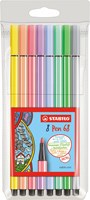 Stabilo premium felt-tip pen case with 8 pastel colors pen 68