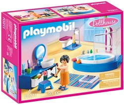 Playmobil Dollhouse bathroom playset with bathtub and accessories
