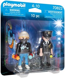 Playmobil police toy DuoPack police officer and graffiti sprayer 70822
