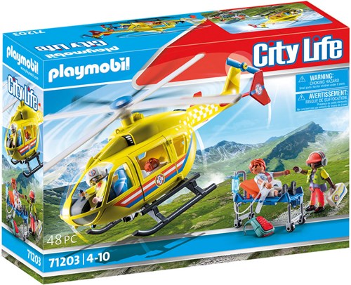 Playmobil City Life Rescue Helicopter - Toy Helicopter 71203