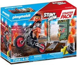 Playmobil Starter Packs Starter Pack Stunt Show Motorcycle with Fire Wall
