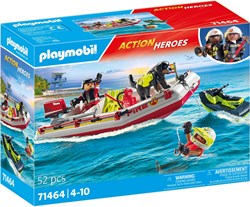 Playmobil fireboat toy with jet ski - Action Heroes