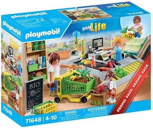 Playmobil organic supermarket toy shop city life