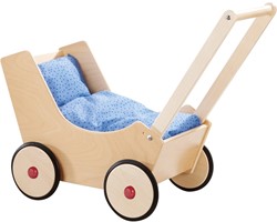 HABA wooden dolls pram natural