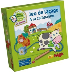 Haba wooden toy lacing game farm - educational toy for toddlers