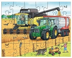 Haba puzzle toy - Tractor & co. - colorful cardboard children's puzzle